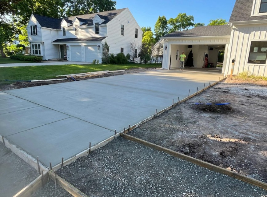 Residential concrete driveway installation in Jefferson, GA
